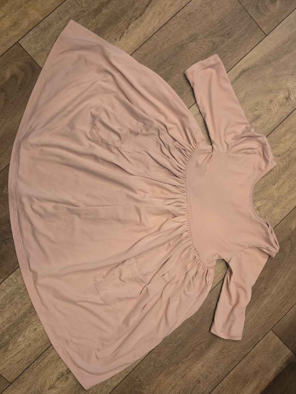Girls' Blush Pink Long Sleeve Casual Dress